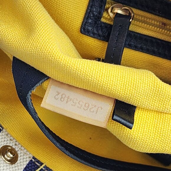 Dooney & Bourke Vintage Striped Canvas Tote Bag HTF - Picture 8 of 15